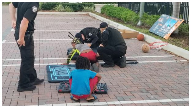 Delray Beach officers generously buy new basketball hoop for children | Local News Shared By W.D.C.C.