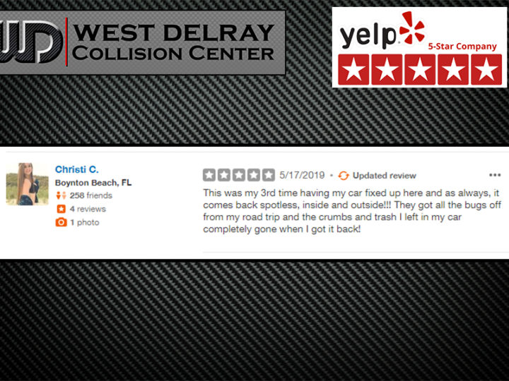 3rd 5 Star Yelp Review By Christi C. | West Delray Collision Center